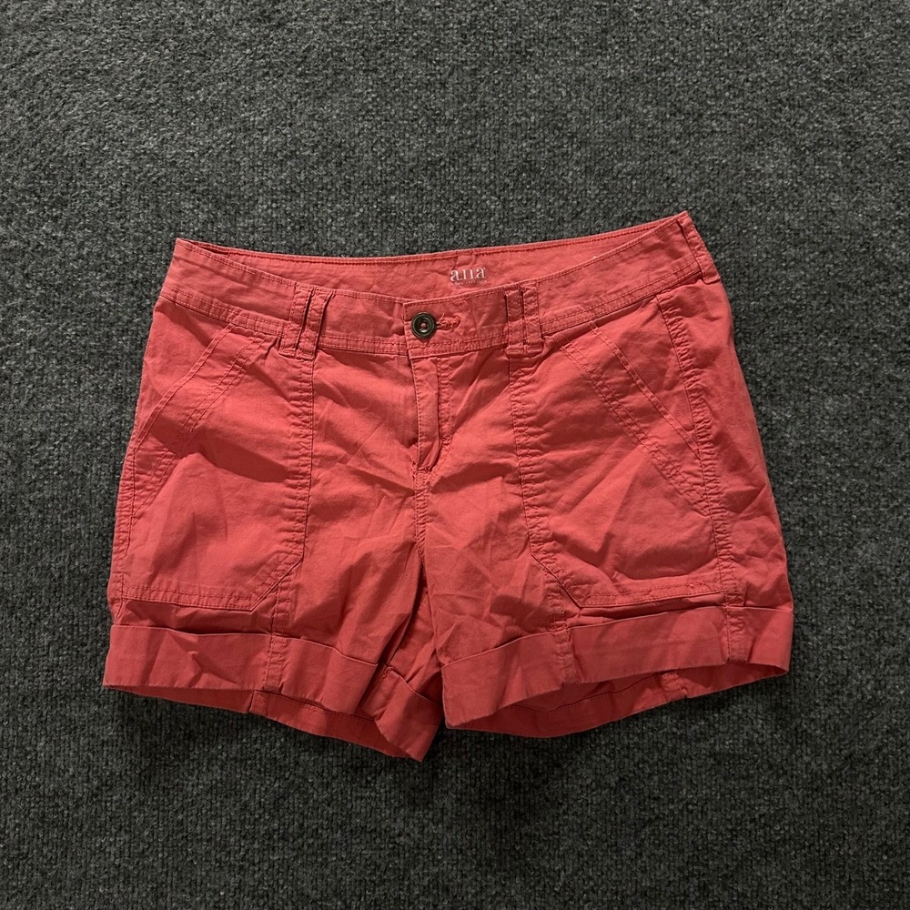a.n.a Shorts Womens Size 4 Coral Pink Stretch Cotton Casual Cuffed Utility
